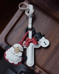 A festive letter bag charm handcrafted from French goatskin leather. Choose from 26 letters and create custom combinations, hand-stitched and gift boxed.